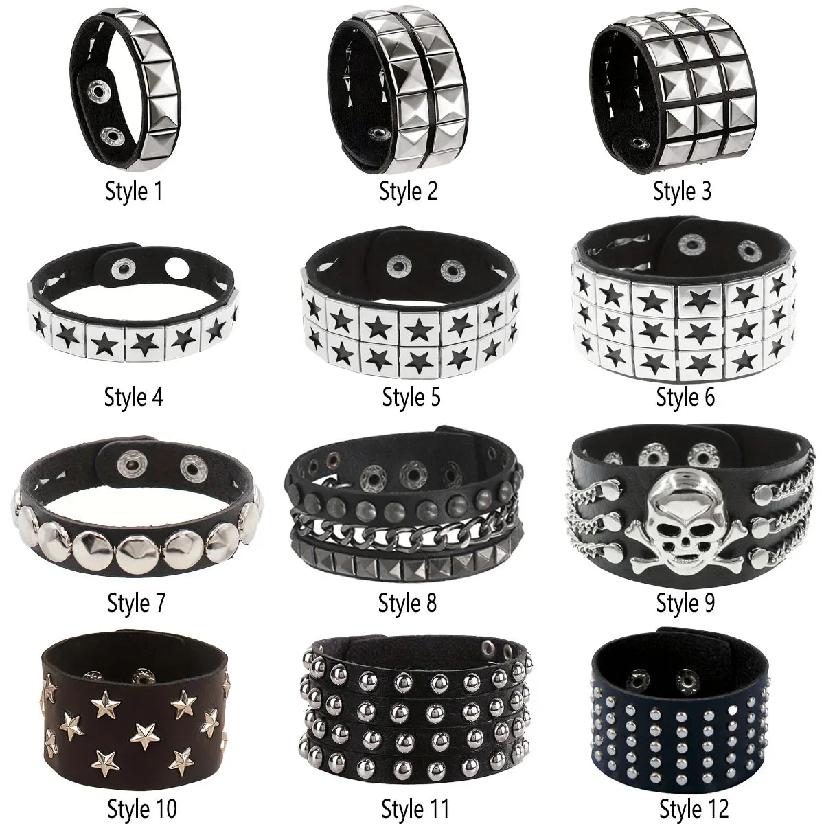 Gothic Punk Multi-Chain Bracelet – Retro Street Dance Jewelry for Halloween, Cosplay, Christmas & Birthday Gifts