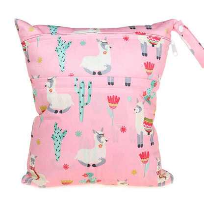 Sigzagor Wet & Dry Baby Diaper Bag – Waterproof Reusable Washable Nappy Bag with Double Zippers