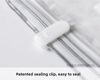 New Patented Vacuum Storage Bags – Large Plastic Bags for Clothes, Blankets, Compression, Travel Accessories