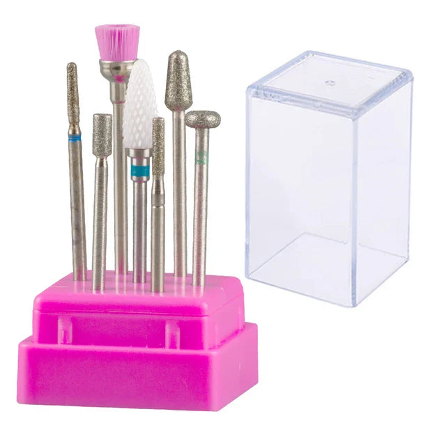 7pcs Nail Art Tungsten Steel Milling Cutter Set - Ceramic Nail Drill Bits for Electric Nail Machine & Pedicure Tool Accessories