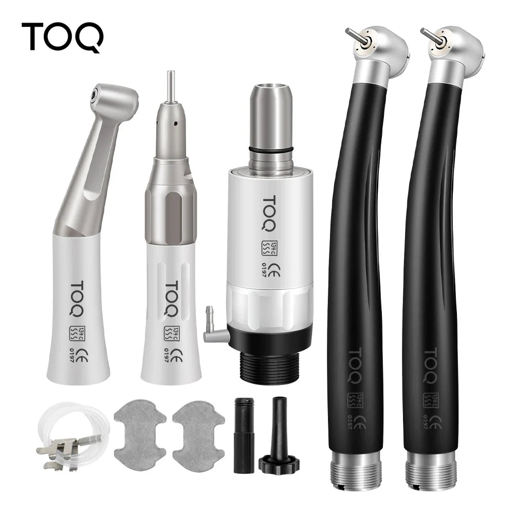 Dental High & Low Speed Handpiece Kit — Straight & Contra Angle Air Turbine with 2/4 Hole M4/B2 for Full Dental Equipment Set