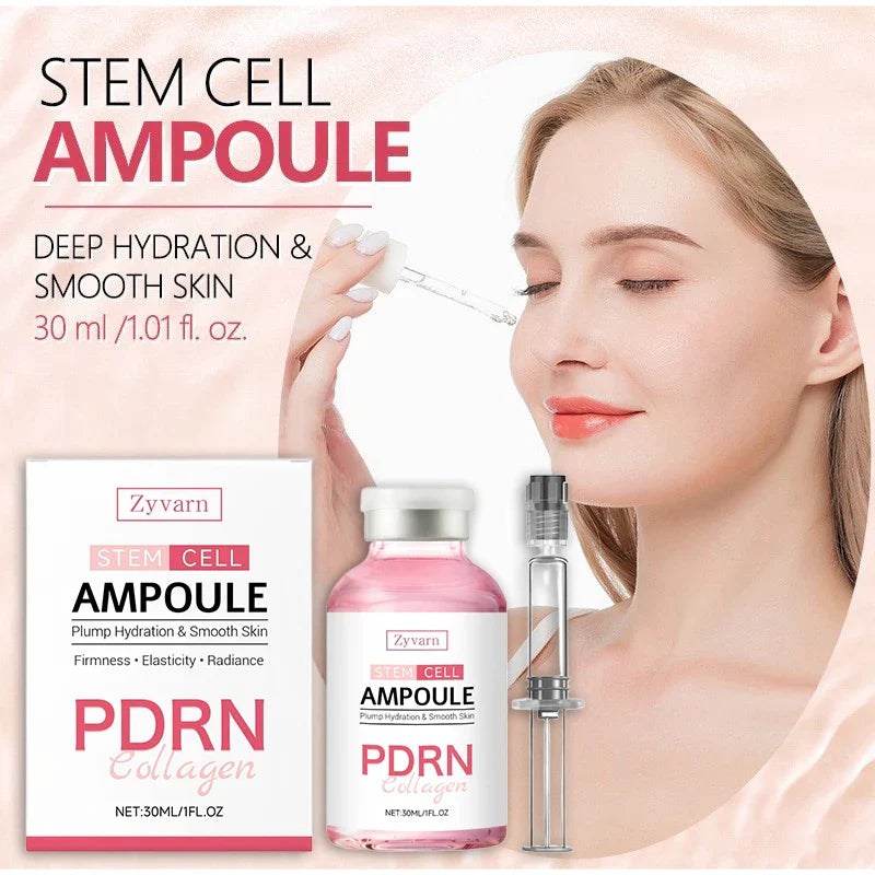 PDRN Salmon DNA Facial Serum – Stem Cell Ampoule Essence for Skin Nourishing, Firming, Smoothing & Glow Boosting Skincare Treatment