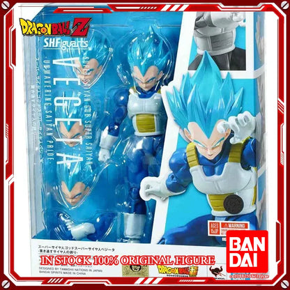 Original Bandai Dragon Ball Z S.H.Figuarts — Super Saiyan God Blue Son Goku Action Figure Model Toy