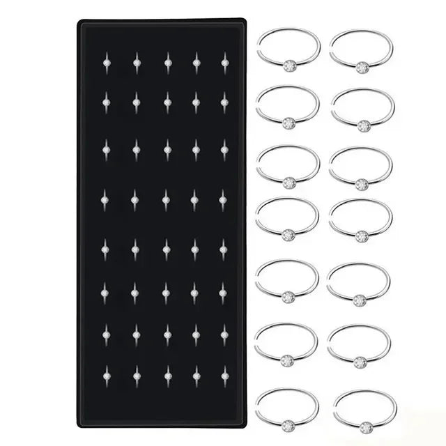 Women’s Crystal Stainless Steel Nose Stud – Hypoallergenic 1.8mm Straight, L, or Screw Nose Ring Jewelry