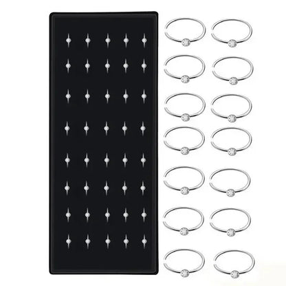 Women’s Crystal Stainless Steel Nose Stud – Hypoallergenic 1.8mm Straight, L, or Screw Nose Ring Jewelry