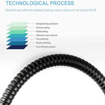 New 1.5/2/3M Flexible Shower Hose — Black SUS304 Stainless Steel Bathroom Water Extension Pipe and Bath Accessories