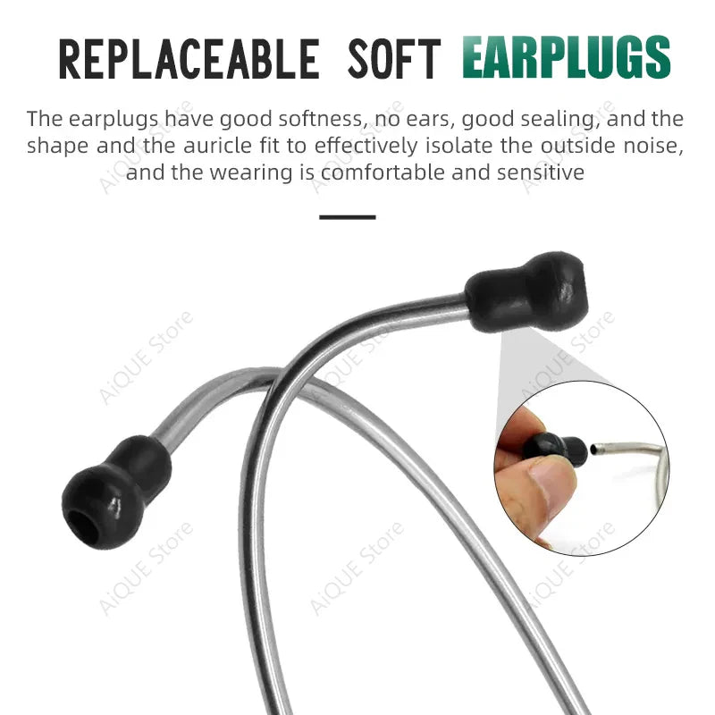 AiQUE Double Chest Piece Stethoscope — Professional Cardiology Medical Device for Doctors and Medical Students