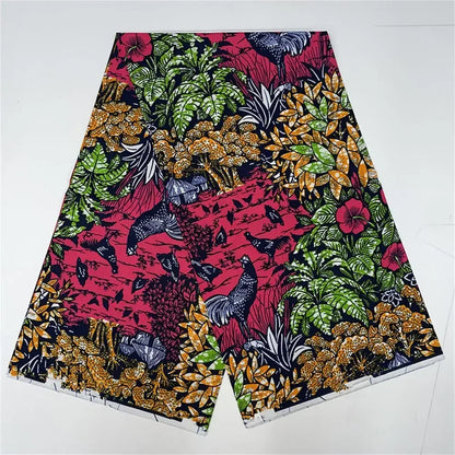 African Wax Print Fabric 6 Yards - Ghana Kente Design Ankara Kitenge Pagne