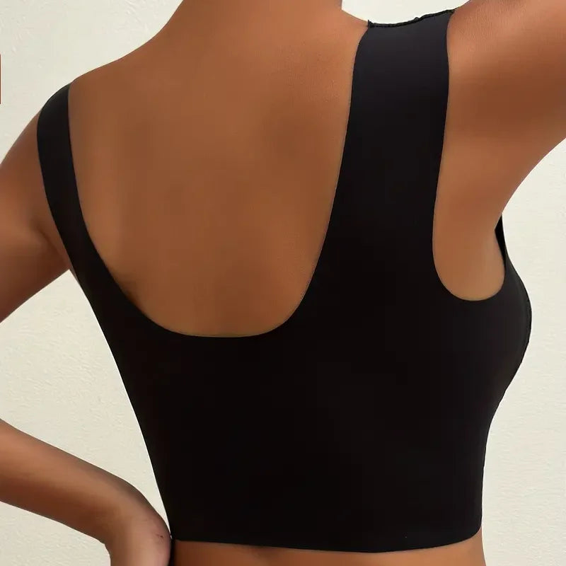 Women’s Lace Perspective Bralette — Push-Up Ice Silk Deep V Bra, Sexy Lingerie Top, Plus Size L–5XL Mom’s Underwear
