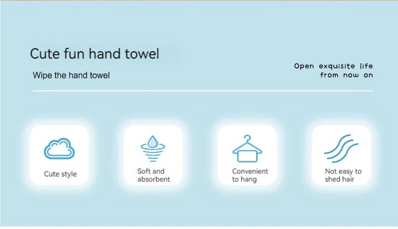 Cute Cartoon Tanuki Hanging Towel – Coral Velvet Absorbent Kitchen & Bathroom Towels, Thick Cloth