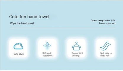 Cute Cartoon Tanuki Hanging Towel – Coral Velvet Absorbent Kitchen & Bathroom Towels, Thick Cloth