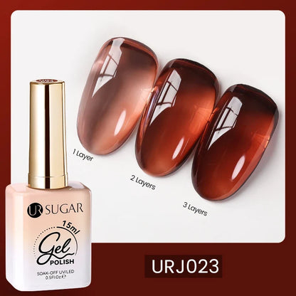 UR SUGAR Champagne Gold Silver Reflective Glitter Gel Nail Polish 15ml - Semi-Permanent Soak Off UV Manicure Art Varnish