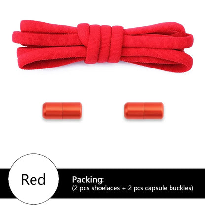 New Colorful Elastic No-Tie Shoelaces – Round Sneakers Laces for Kids & Adults