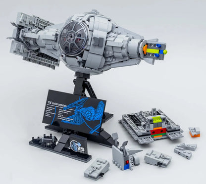 TIE Interceptor Starfighter Model Kit – 1931PCS Building Set with TIE Pilot Minifigure, Collectible Display Set for Creative Gifts and Decor