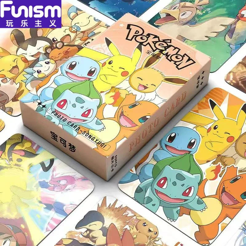FUNISM Pikachu Anime Laser Cards — 50-Pack Collectible Trading Cards