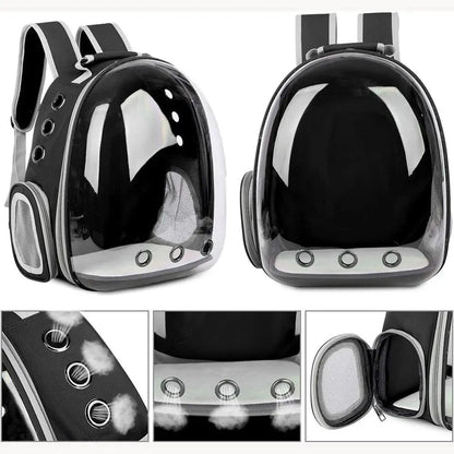 Transparent Capsule Bubble Cat Pet Carrier Backpack - Ideal for Small Animals, Puppies, Kitties, Birds - Breathable and Stylish Travel Pet Carrier
