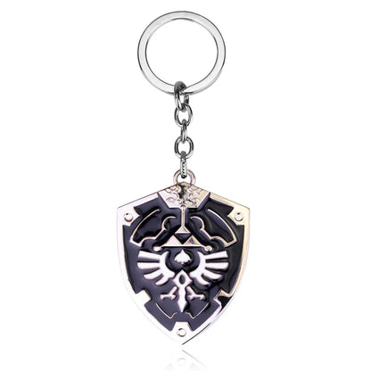 Zelda Shield Keychain – Enamel Metal Symbol Pendant Keyring for Men & Fans Gift