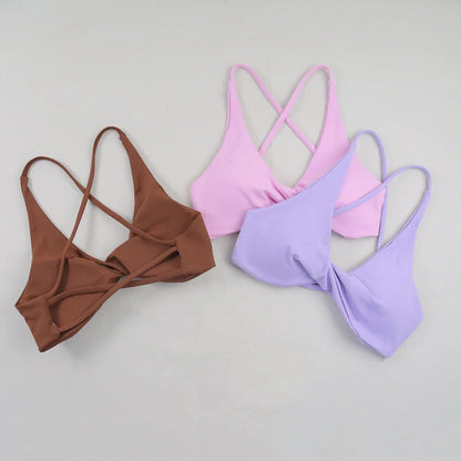 Sexy Slim Shoulder Strap Sports Bra – High Stretch Comfortable Breathable Yoga & Gym Workout Underwear with Detachable Straps