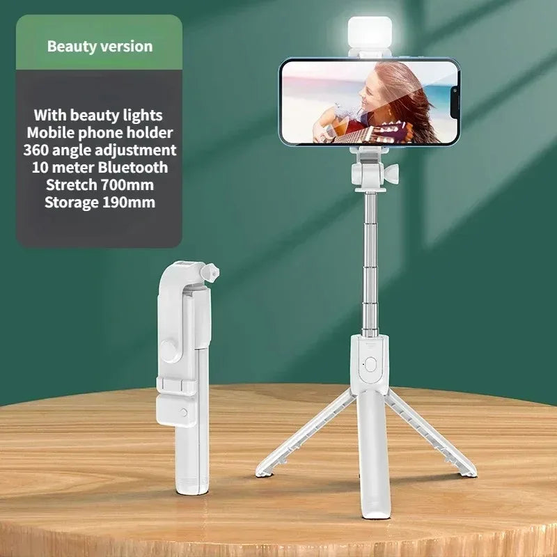 Wireless Selfie Stick & Tripod Stand with Light – Bluetooth Remote for iPhone, Mobile & TikTok Live