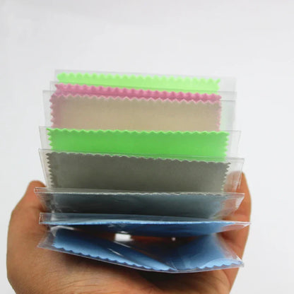 50pcs 8x8cm Silver Polish Cloths – Individually Wrapped Soft Cleaning Wipes for Jewelry & Tools