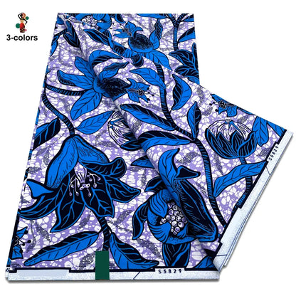 African Ankara Wax Fabric - 100% Cotton Soft Pink Pagne Fashion Print