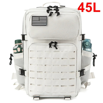 25L/45L Tactical Backpack for Men & Women – Outdoor Hiking Molle Daypack, School & Gym Rucksack with Dual Cup Holders