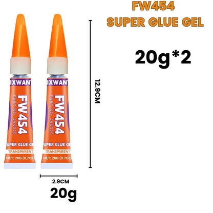 Super Glue Gel - Strong Quick-Dry Waterproof Adhesive for Metal, Plastic, Wood & Ceramic