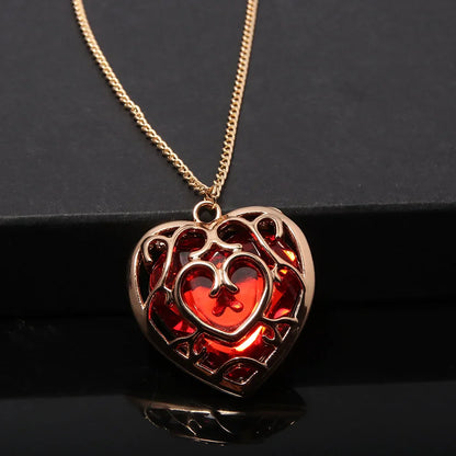 Zelda Tears of the Kingdom Keychain – Red Sapphire Heart Pendant Cosplay Accessory Gift
