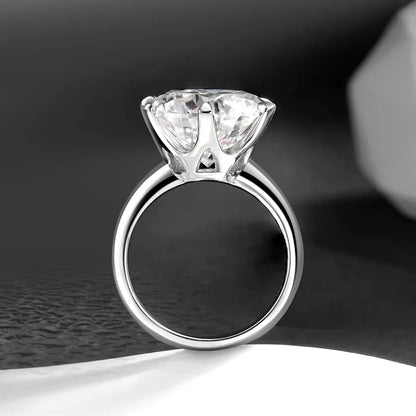 EWYA GRA Certified D Color Moissanite Solitaire Engagement Ring 0.5–10CT — 925 Sterling Silver Bridal Wedding Band for Women