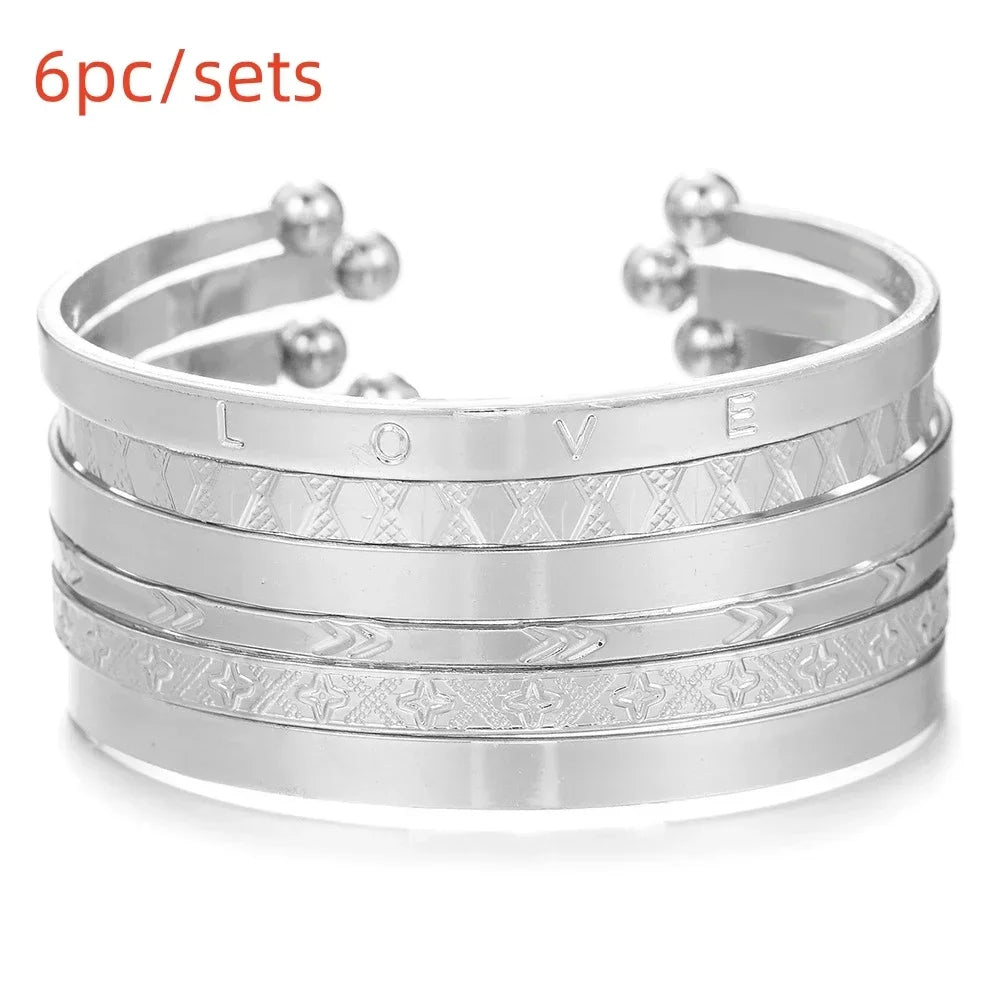 12Pcs Punk Curb Cuban Chain Bracelet Set for Women – Gold Miami Boho Thick Charm Bangles Fashion Jewelry