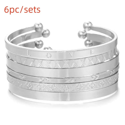 12Pcs Punk Curb Cuban Chain Bracelet Set for Women – Gold Miami Boho Thick Charm Bangles Fashion Jewelry