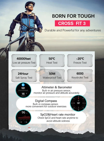 NORTH EDGE 2025 GPS Smartwatch — Men's Sport Watch with HD AMOLED, Altimeter, Barometer & Compass, 50M Water-Resistant