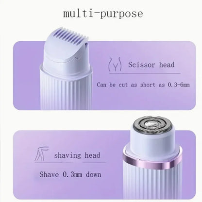 Waterproof Women's 2-in-1 Electric Shaver & Dual-Head Bikini Trimmer — Detachable Wet/Dry Razor