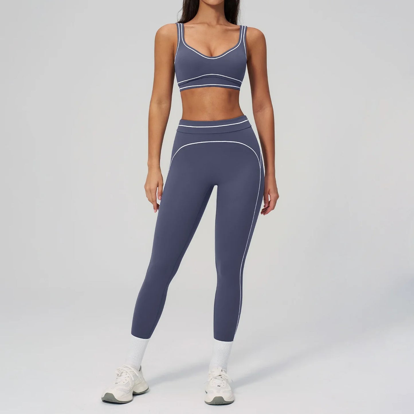 Women’s 2-Piece Fitness Yoga Set, Gym Running Tracksuit, Push-Up Sportswear Leggings, Athletic Workout Outfit