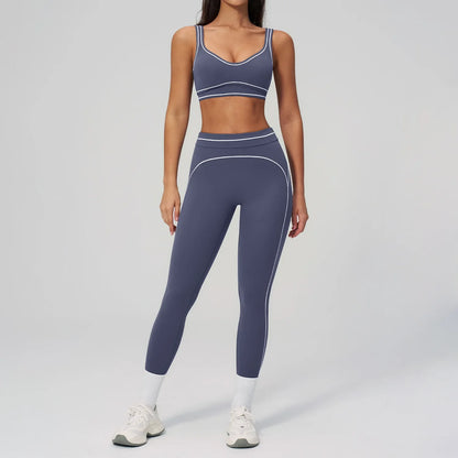 Women’s 2-Piece Fitness Yoga Set, Gym Running Tracksuit, Push-Up Sportswear Leggings, Athletic Workout Outfit