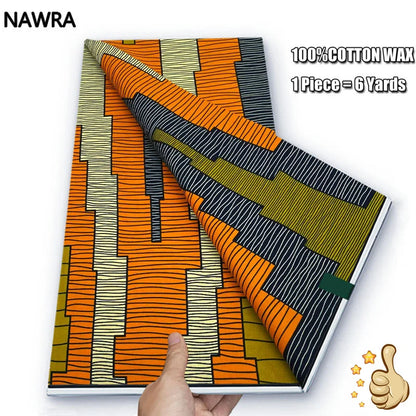 2026 African Real Wax Print Fabric - 100% Cotton Nigerian Ghana Style Pagne for Women