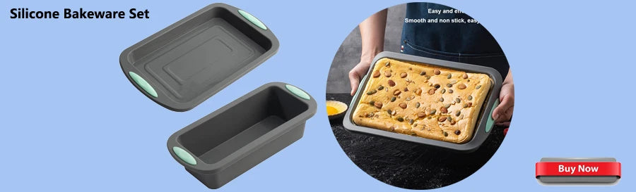 Heat Resistant Silicone Bakeware Set - Loaf, Bread, Muffin, Donut, and Cake Baking Tray Oven Pan Set
