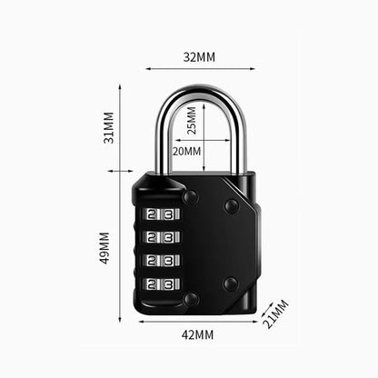 ORIA Padlock Password Lock: 4-Digit Waterproof Outdoor Security for Door, Suitcase, Bag, Cabinet, Locker, Window