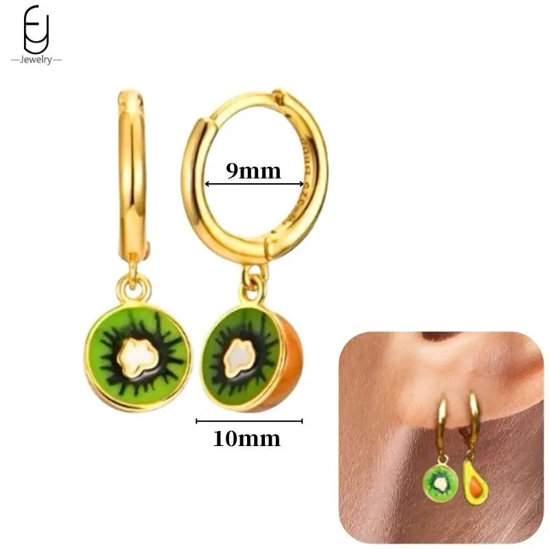 925 Sterling Silver Earrings for Women – Cute Starfish & Shrimp Pendant, Red Chili & Star Enamel Gold Fashion Jewelry