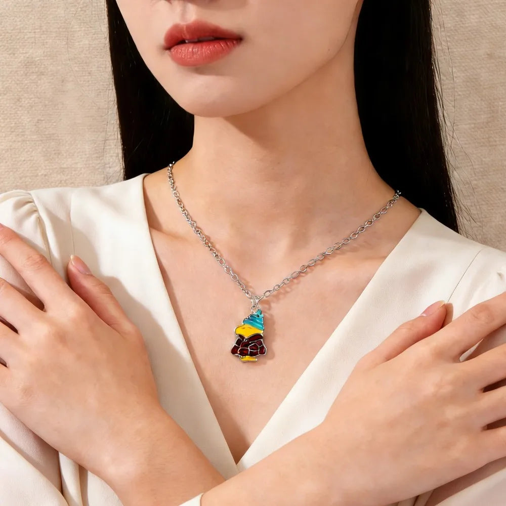 Snoopy Dog Pendant Necklace - Yellow and White Kawaii Sweater Chain Couple Fashion Gift Accessory