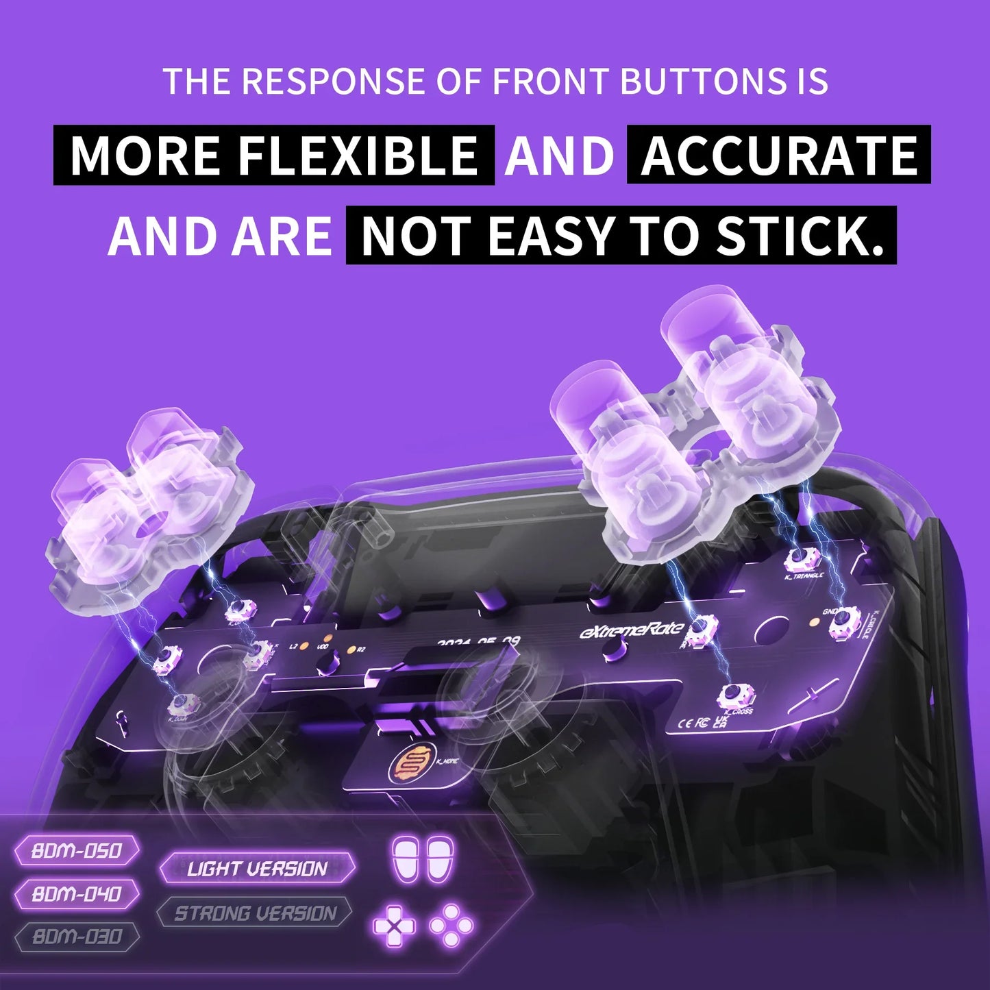 eXtremeRate Whole Clicky Kit V2 for PS5 – Shoulder, Face, D-Pad Buttons & Micro Switch Hair Trigger Upgrade