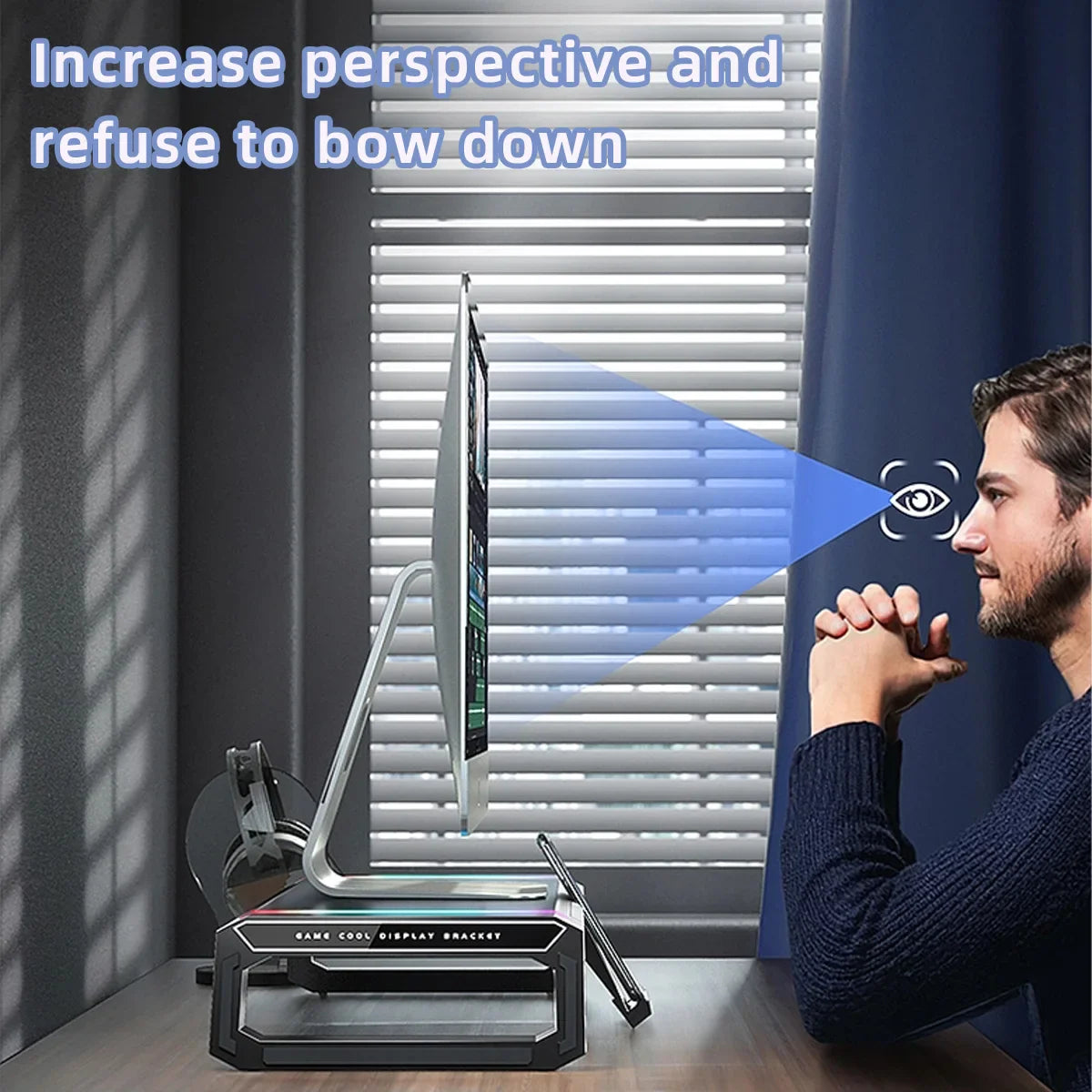 Hot Sell Aluminum PC Monitor Stand with 4 USB Ports & Keyboard Storage – Laptop Stand with USB 3.0 Fast Charging