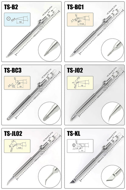 Pine64 TS100 TS101 Soldering Iron Tips – Replacement for Pinecil V2 & TS Series Models, B2 ILS BC2
