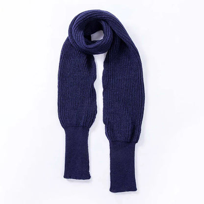 Solid Color Knit Shawl with Long Sleeves - Elegant Soft Warm Top, Elastic Wrap Scarf for Autumn and Winter
