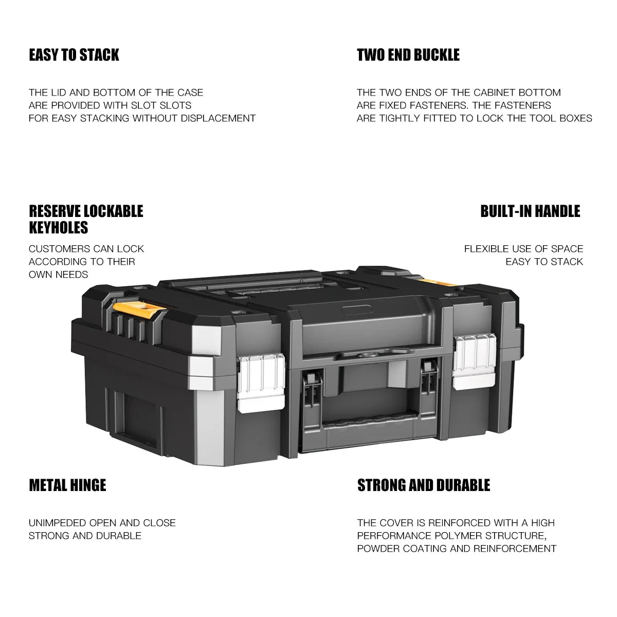 AIRAJ Stackable Modular Toolbox Set — Portable Combo ToolBox with Wheels for Space-Saving Storage & Easy Mobility