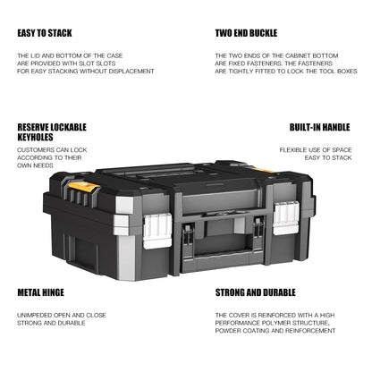 AIRAJ Stackable Modular Toolbox Set — Portable Combo ToolBox with Wheels for Space-Saving Storage & Easy Mobility