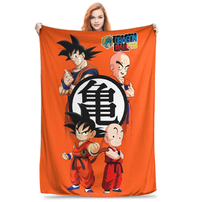 Dragon Ball Z Anime Blanket – Goku Flannel Throw for Bed & Sofa, Warm Cozy DBZ Blanket for Spring & Autumn