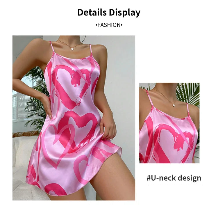 Women’s Sexy Satin Slip Nightdress - Backless Cross Strappy Sleepwear for Luxurious Comfort