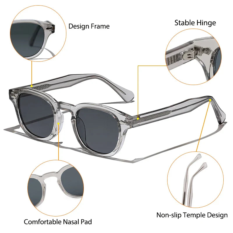 CATERSIDE Retro Round Sunglasses — Luxury Punk Pin Temple Shades for Men & Women, Sports, Leisure & Party UV400 Eyewear