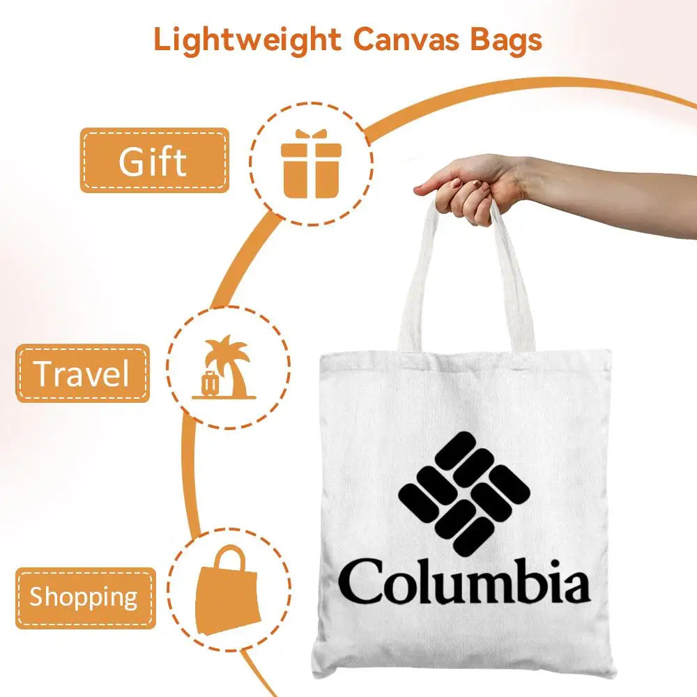 Classic Canvas Tote Bag - Large Capacity Double-Sided Print Shoulder Shopping Bag